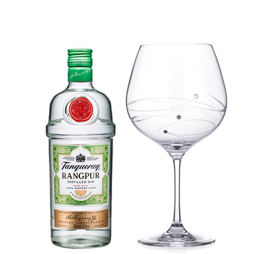 Tanqueray Rangpur Gin 70cl And Single Gin and Tonic Spiral Copa Glass